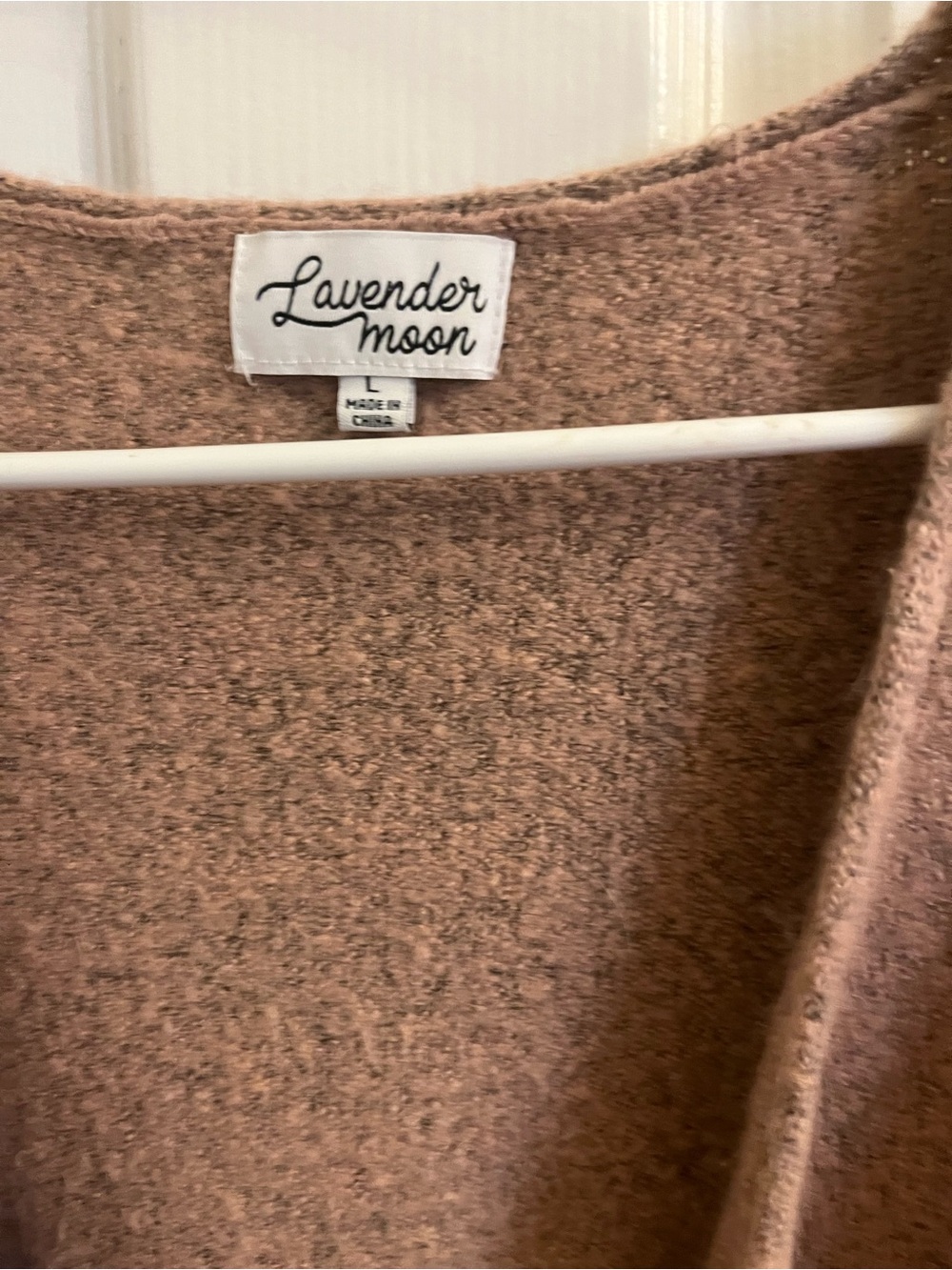 Lavender Moon Blush Tan Wrap V-Neck Women's Sweater - Picture 2 of 3